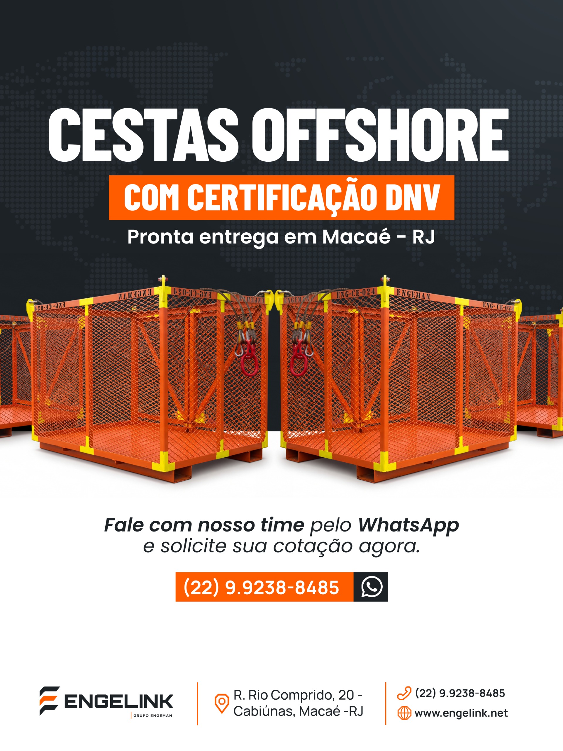 Cestas offshore ENGELINK com certificação DNV