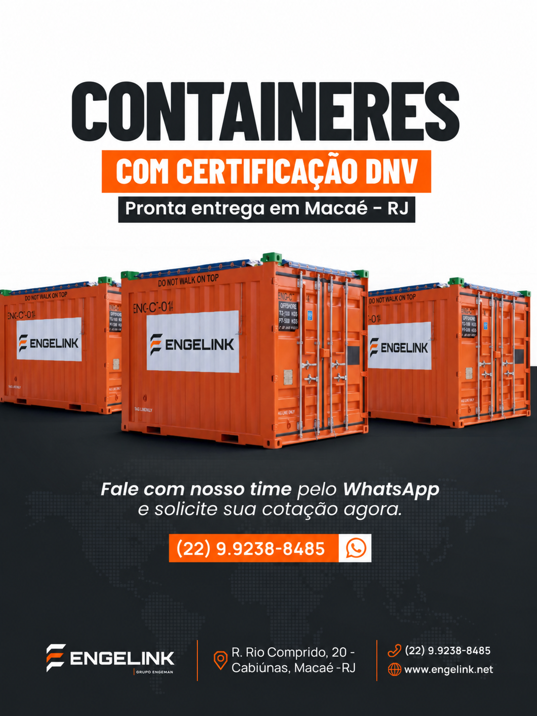 Contêineres offshore ENGELINK com certificação DNV