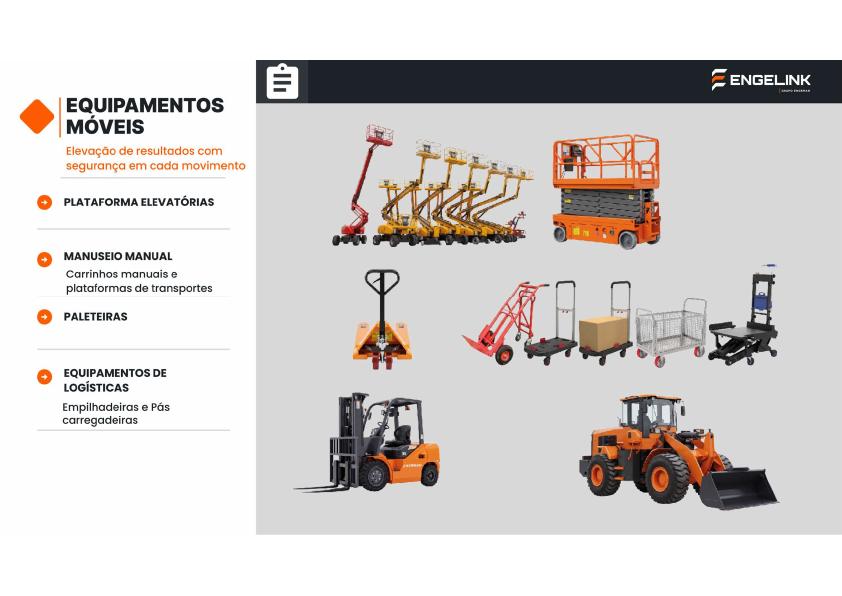 Plataformas elevatórias, empilhadeiras e equipamentos móveis ENGELINK