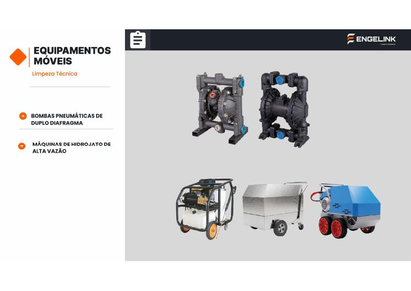 Bombas e equipamentos de limpeza