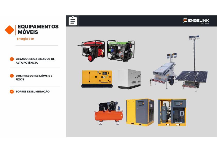 Geradores, torres e compressores